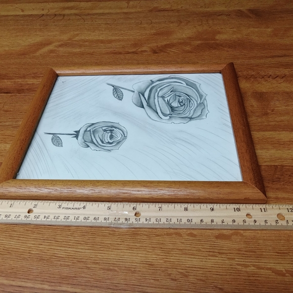 Framed Rose Sketch-Hand Drawn Roses-Pencil - Picture 4 of 8